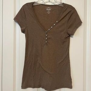 Old Navy Brown V-Neck Women's Top